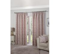 Emma Barclay - Fully Lined Curtains for Bedroom Living Room Jacquard Pencil Pleated Two Panel Paisley Damask Curtains Duchess Collection (66” x 72” Inch)(Blush Pink)