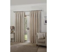 Duchess - Lined Pencil Pleat Jacquard Curtains in Cream - Width 90" x Drop 72" (229 x 183cm) - Emma Barclay | TJ Hughes Natural