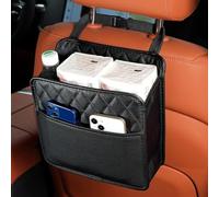 DUCHSAN 1pcs Hanging Car Storage Bag for SEAT Leon Mk3 2016-2020 | Multifunctional Travel Car Seat Back Bag with Cup Holders,Large Capacity,Space Saving,black