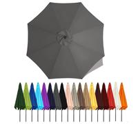 Duchunsheng Umbrella Canopy Replacement Outdoor 6/8 Rib 6FT 7FT 8FT 9FT 10 FT 11FT, Market Patio Table Cover For Backyard Garden Courtyard Swimming Pool Lawn, Market Umbrella Top(Grey,4m - 8Ribs)