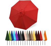 Duchunsheng Umbrella Canopy Replacement Outdoor 6/8 Rib 6FT 7FT 8FT 9FT 10 FT 11FT, Market Patio Table Cover For Backyard Garden Courtyard Swimming Pool Lawn, Market Umbrella Top(Red,4m - 8Ribs)