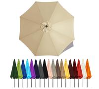 Duchunsheng Umbrella Canopy Replacement Outdoor 6/8 Rib 6FT 7FT 8FT 9FT 10 FT 11FT, Market Patio Table Cover For Backyard Garden Courtyard Swimming Pool Lawn, Market Umbrella Top(Beige,2.7m - 8Ribs)