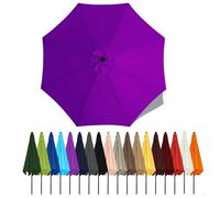 Duchunsheng Umbrella Canopy Replacement Outdoor 6/8 Rib 6FT 7FT 8FT 9FT 10 FT 11FT, Market Patio Table Cover For Backyard Garden Courtyard Swimming Pool Lawn, Market Umbrella Top(Purple,3m - 6Ribs)