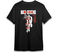 ducie Men's Black Bad Omens Band Track List Short Sleeve Shirt (L, Regular Fit, 100% Cotton, Round Neck, Pull On)