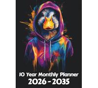 Duck 10 Year Monthly Planner: Large 120 Month Sunday to Saturday Calendar | Gift For People Who Love Farm Animals, Countryside Lovers | Ideal for ... and Busy Individuals | 8.5 x 11 Inches | v3