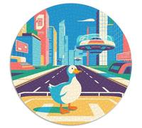 Duck 1000 Pieces Jigsaw Circular Jigsaw for Adults And Kids Colorful Unique Challenge Games Scene Creative 1000pcs (67.5x67.5cm)