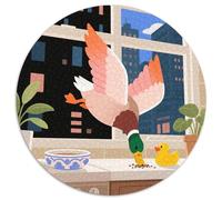 Duck 1000 Pieces Jigsaw Round Jigsaw for Adults And Kids Colorful Unique Challenge Games Scene Creative 1000pcs (67.5x67.5cm)