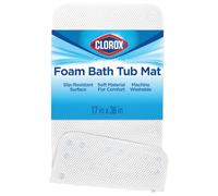 Duck 288002 Clorox Cushioned Foam Bath Mat for Tubs, White, 17" x 36"