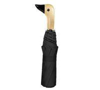 Duck 3-Fold Portable Folding Umbrella - Windproof, UV Protection, 8-Rib, Wood Handle, For Women & Children - Yellow, Pink, Black