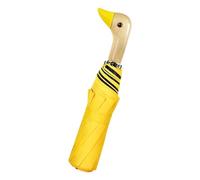 Duck 3-Fold UV and Rain Umbrella - Wind-Resistant, Wooden Handle, Cute Protection for Women, Sun and Rain 8-Rib Design for Kids