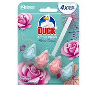 Duck Active Clean Toilet Rimblock, Foaming Toilet Bowl Cleaner, Floral Fantasy, Pack of 1