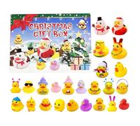 Duck Ad-vent Calendar 2025-24 Days Christmas Countdown Rubber Duck Set, Christmas Countdown Calendar With Bath Toys YellowDuck Toy A-dvent Calendars For Boys Girls