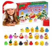 Duck Advent Calendar 2025, 24 Days Christmas Countdown Rubber Duck Set with 24 Pcs Duck, Bath Toys for Toddlers, Boys, Girls, Kids Xmas Fun Ducks, Christmas Party Favors for Kids