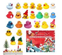 Duck Advent Christmas Calendar - Rubber | Rubber Duck | 24 Days Advents Bath Toys Countdown Decor For Kids Holiday Bath Time Fun Christmas Countdown Use