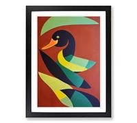 Duck African Art Framed Wall Art Print A2 Black
