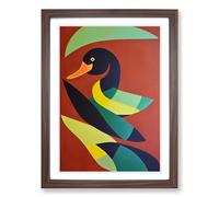 Duck African Art Framed Wall Art Print A2 Walnut