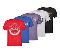 Duck and Cover 5Pack Mens Premium Printed Half Sleeve Crew Neck T-Shirt(M/Wellingbrown - Asstd)