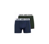 Duck and Cover Boxers Galton Boxer Shorts 2 Pack Navy Blue Green Size XL