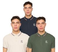 Duck And Cover Melports 3Pk Polo Shirts Men's Colour : Assorted