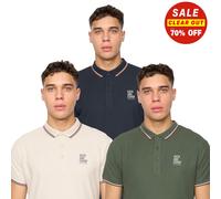 Duck And Cover Melports 3Pk Polo Shirts Men's Colour : Assorted