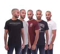 Duck and Cover Mens 5 Pack of Klapstar T-Shirts in Multi colour - Multicolour Cotton - Size Small