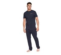Duck and Cover - Mens Essential 'RADOVAN' Nightwear Short Sleeve Crew Neck Loungewear Sets (L, Black)