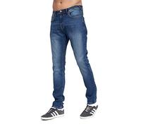 Duck and Cover - Men's Everyday Essential 'OVERBURG' Tapered Slim Fit Casual Jeans in Mid Wash (W30 / L30)