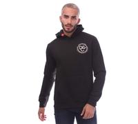 Duck and Cover Mens Macksony Graphic Hoodie in Black Cotton - Size Large