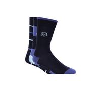 Duck and Cover Mens Raphous Socks (Pack of 3) (Black/Blue) - Size UK 6-11