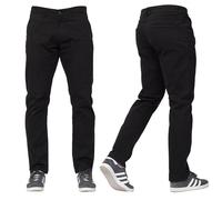 Duck and Cover Mens 'Santos' Stretch Chino Slim Fit Leg Jean Trousers by JeanBase Black 32W X 34L
