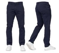 Duck and Cover Mens 'Santos' Stretch Chino Slim Fit Leg Jean Trousers by JeanBase Navy 32W X 34L