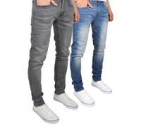 Duck and Cover Mens Tranfold Slim Jeans (Pack of 2) (Grey/Stone Wash) - Size 38 Regular