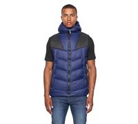 Duck and Cover - Mens Winter 'RAYMAX' Essentials Hooded Body Warmer Padded Zip Thru Gilet (L, Navy)
