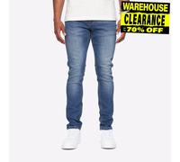 Duck and Cover - Men's Everyday Essential 'OVERBURG' Tapered Slim Fit Casual Jeans in Mid Wash (W30 / L30)