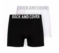 Duck And Cover Salton Mens Underwear Boxers 2pk Black White