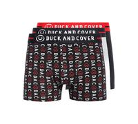 Mens Boxer Shorts Underwear 3 Pack Black - Duck and Cover - 'STAMPER'
