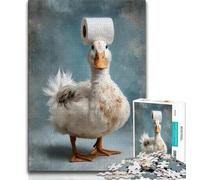 Duck And Toilet Paper Jigsaw Puzzles for Adults Teenagers Jigsaws Puzzle,Relax Games Is Ideal As A Gift for The Whole Family 38x26cm