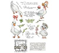 Duck Animal Branch Clear Stamps and Cutting Dies Sets for Card Making