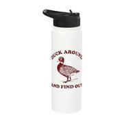 Duck Around and Find Out Duck Farmer Funny Stainless Steel Insulated Water Bottle