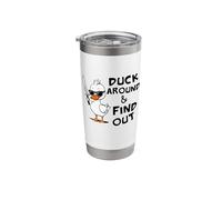 Duck Around and Find Out Funny Sarcastic Silly Rubber Ducky Stainless Steel Insulated Tumbler