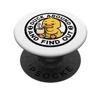 Duck Around and Find Out I Love Duck Lover Funny Rubber Duck PopSockets Adhesive PopGrip