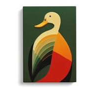 Duck Art Deco Vol.2 Canvas Print | Gallery Wrapped 30mm Frame Wall Decor | 30x20 inches | Ready to Hang | Art Deco Bird Picture | Living Room Bedroom Lounge Office