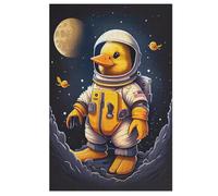 Duck Astronaut Wooden Jigsaws Puzzles for Adults 1000 Jigsaw Puzzle, Decompressing Intellectual Educational Toy for Kids 78×53cm