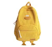 Duck Bag, Duck Backpack for School, Cute Corduroy Ducks Backpack, Funny Backpacks, Casual Daypacks for Teenage Primary Secondary Middle School, Boys Girls Kids Travel Bag Bookbag (Yellow)