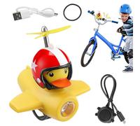 Duck biicycle Bell - 2 Pack Rubber Duck Bike Horns, Bright LED Light Cycle Bells | Handlebar Fun Yellow Duck biicycle Horns with Propeller, Duck Bike Bell Bike Accessories for Kids Adults Sport