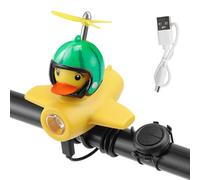 Duck biicycle Bell - 2 Pack Rubber Duck Bike Horns, Bright LED Light Cycle Bells | Handlebar Fun Yellow Duck biicycle Horns with Propeller, Duck Bike Bell Bike Accessories for Kids Adults Sport