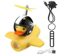 Duck Bike Bell - 2 Pcss Rubber Duck biicycle Horn, Bike Headlight Bike Horn | Yellow Duck biicycle Lights Bell Horns with LED Light, Propeller Handlebar Bike Horns biicycle Accessories for Kids Adults
