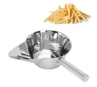 Duck Billed Fry Scoop, Stainless Steel Single Handle French Fries Scoop Popcorn Scooper for Popcorn Ice Cubes Coffee Beans (Right Hand)