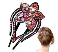 Duck Billed Hair Clips Resin Rhinestone Flower Elegant