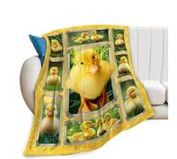 Duck Blanket, Cute Yellow Duck Throw Blanket, Ducks Gifts Blankets Stuff Fleece Flannel Plush for Girls Women Men Boys Lovers Adults Soft Bedding Gift for Sofa Bed Office Home Decor 40"X50"